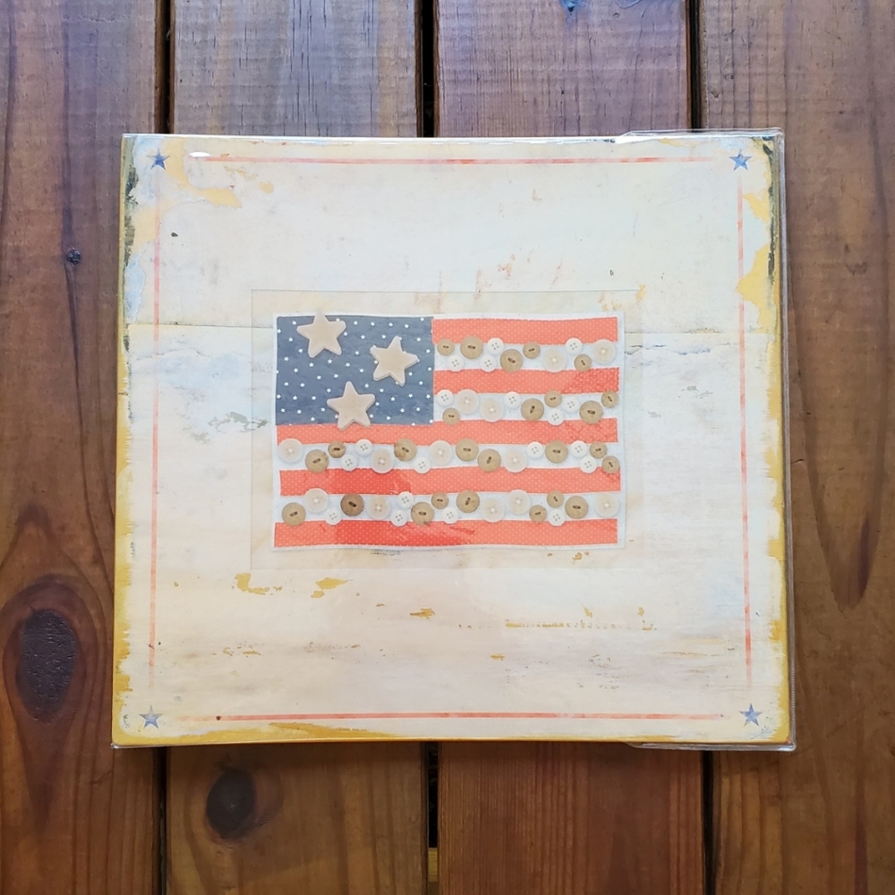 New unused American Flag front scrapbook with refill by Elements